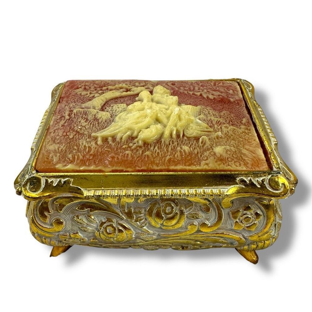 Vintage San Francisco Music Company‎ Feelings Box Carved Japaneese Trinket Decor